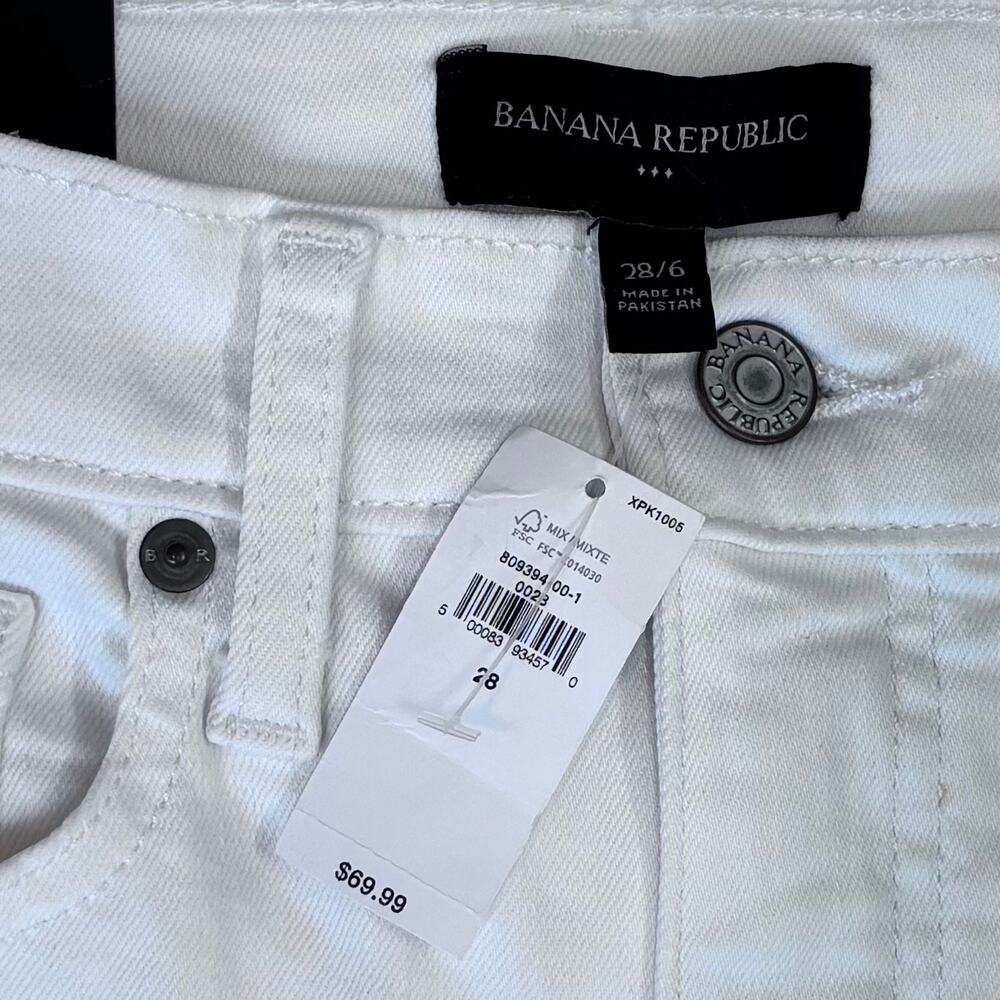 NWT Banana Republic Ultra High Rise Slim Straight Jeans White Women Size 28 - Picture 7 of 11